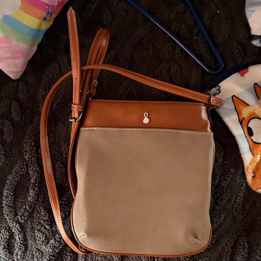 Tan and Brown Crossbody Bag